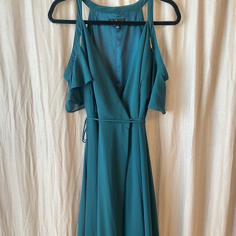 Lulus Forest Green Wrap Maxi Dress